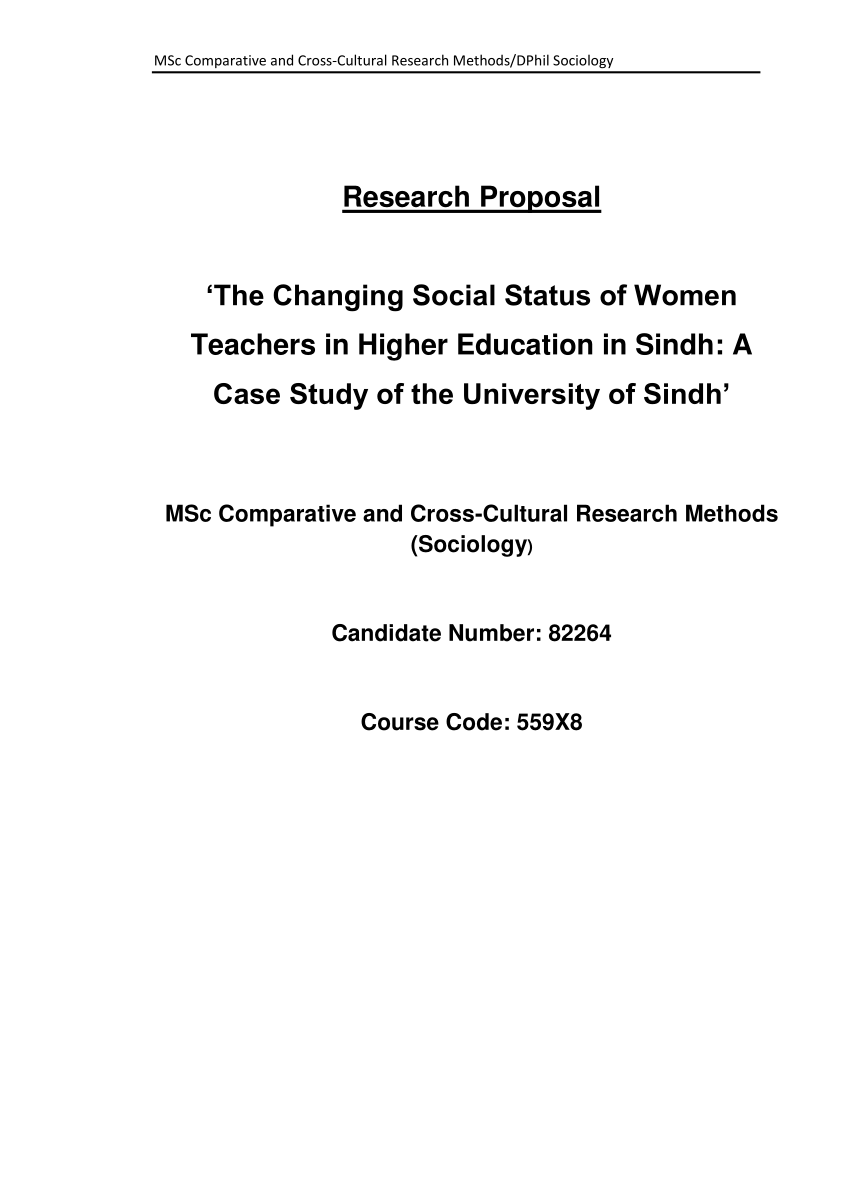 sociology research proposal