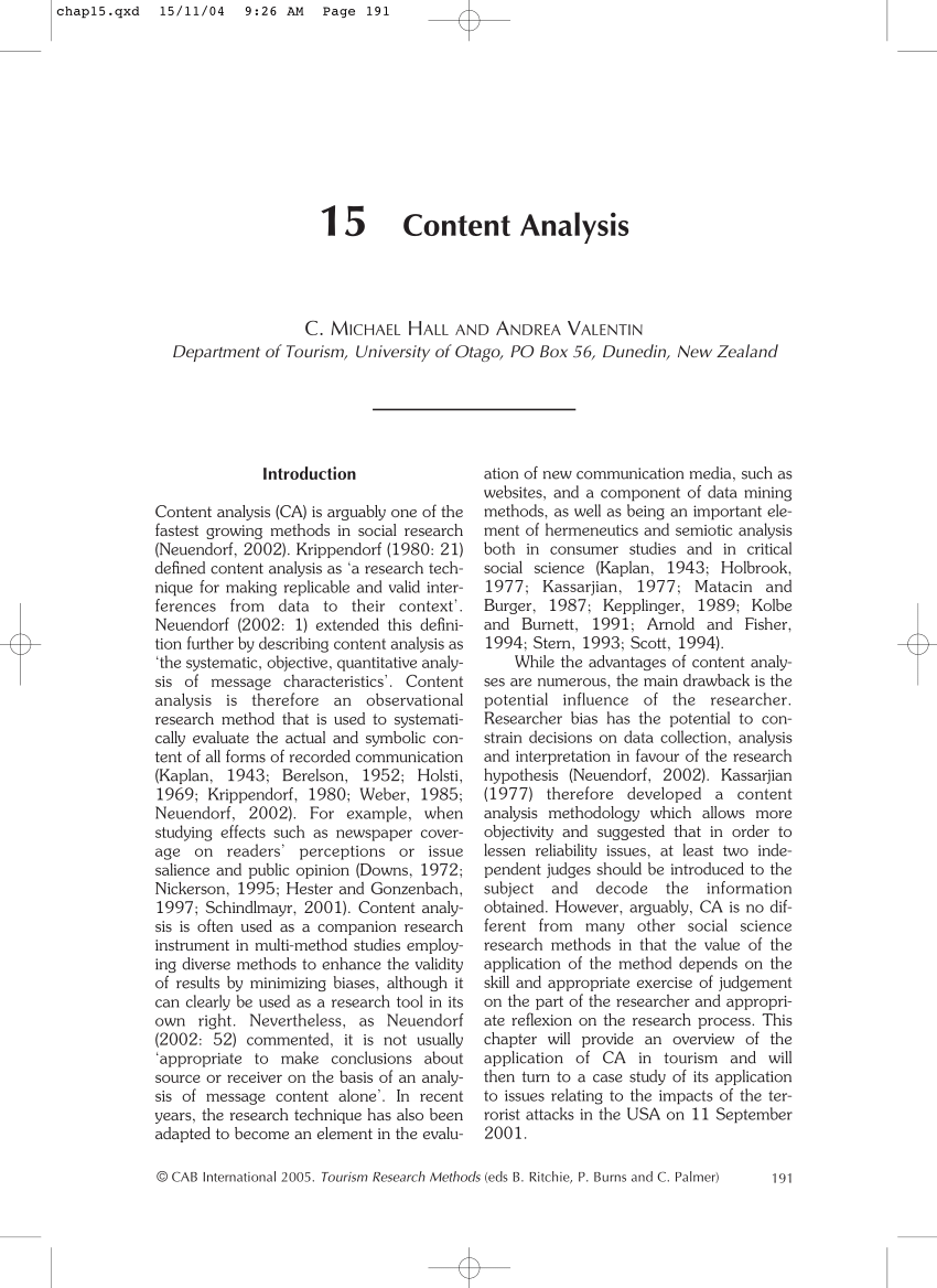 content analysis literature review