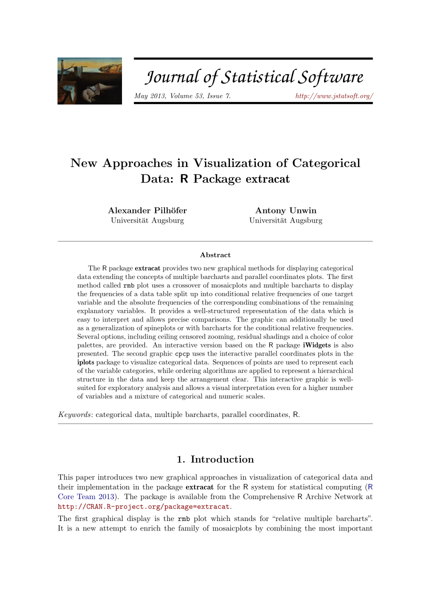 Pdf New Approaches In Visualization Of Categorical Data R Package Extracat