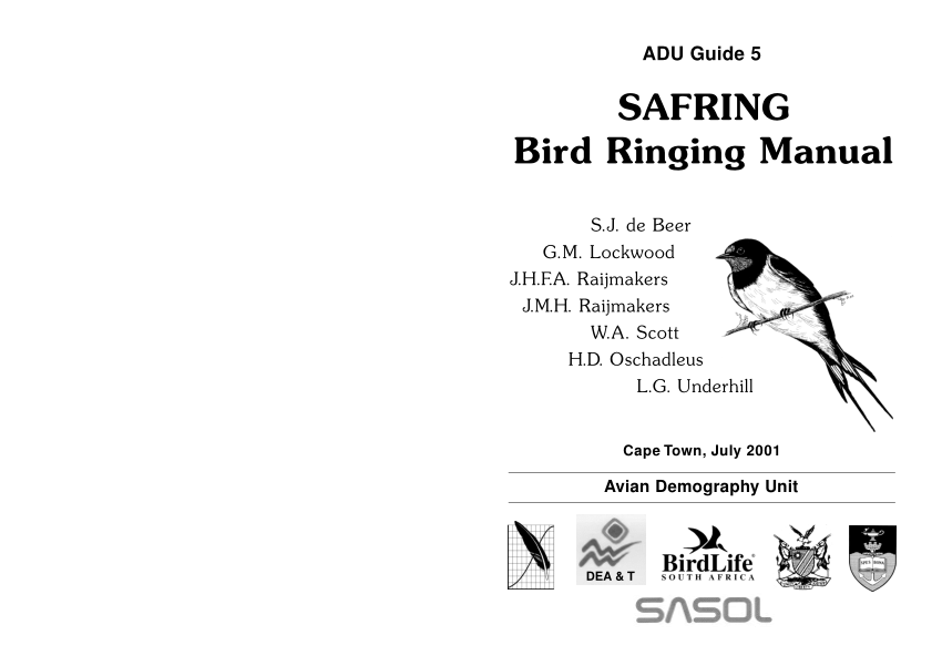 Pdf Safring Bird Ringing Manual