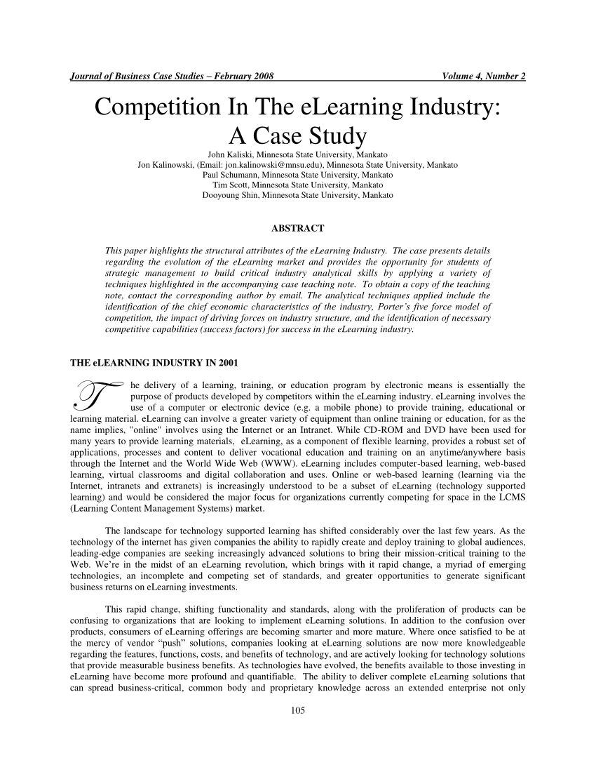 PDF) Competition In The eLearning Industry: A Case Study