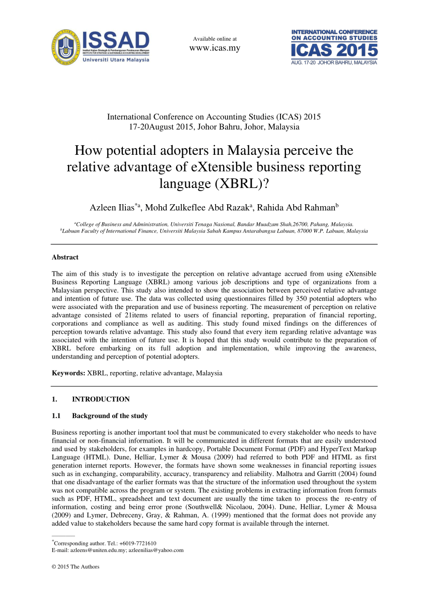 PDF) How potential adopters in Malaysia perceive the relative 