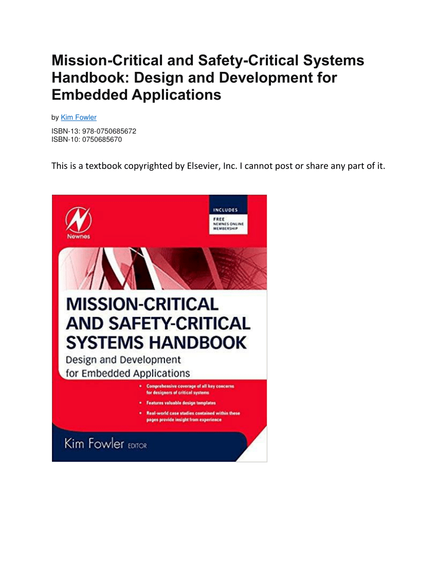 PDF) Mission-Critical and Safety-Critical Systems Handbook