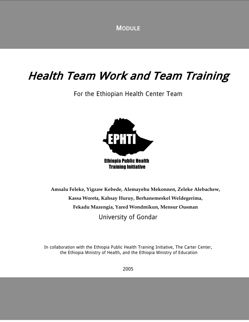 Pdf Health Team Work And Team Training - 