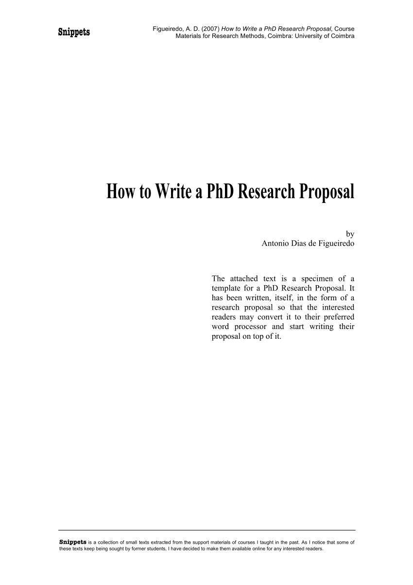 How to write good phd proposal