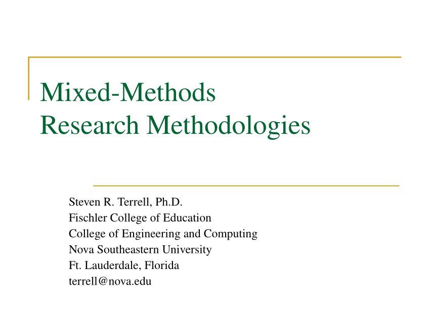 tang Lære kravle PDF) Mixed-Methods Research Methodologies