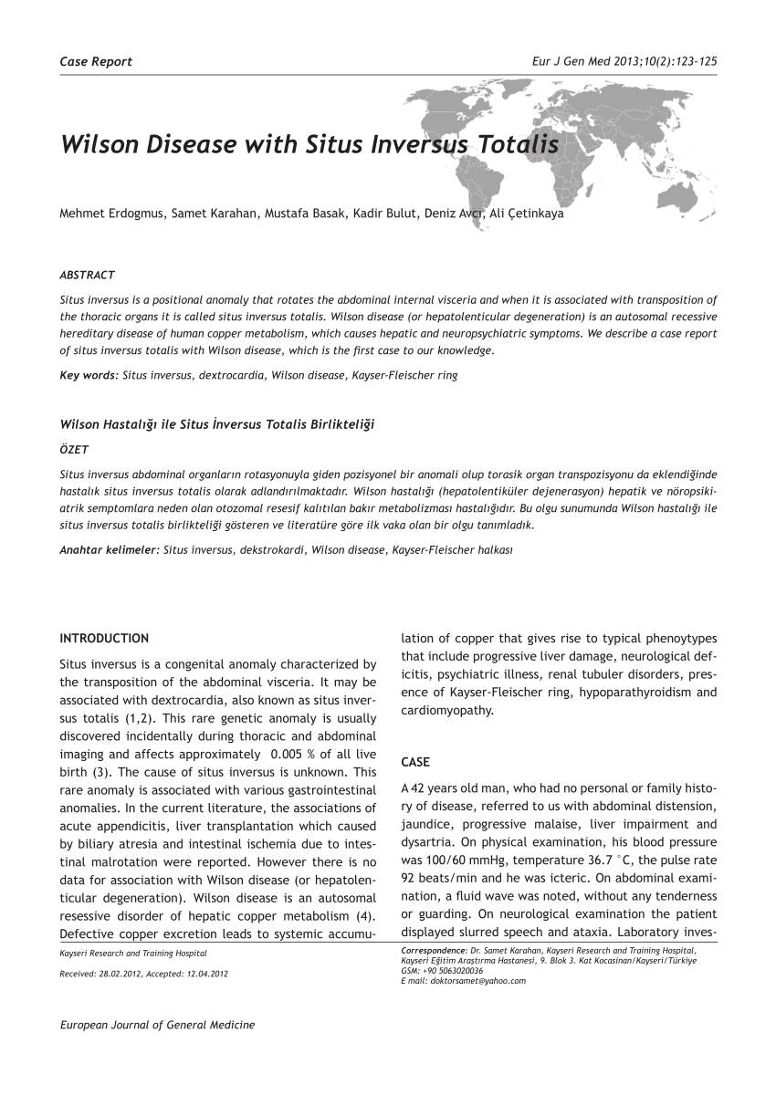 pdf wilson disease with situs inversus totalis