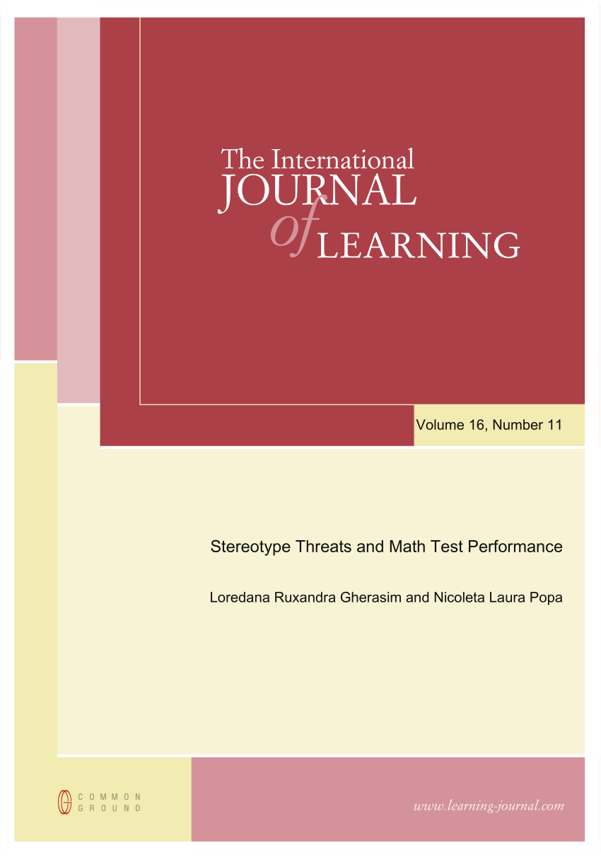 PDF Stereotype threats and math test performance 