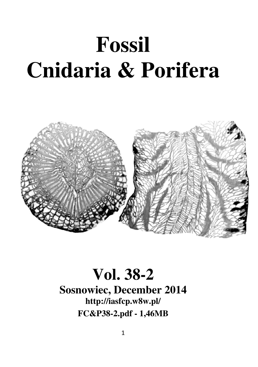 PDF Fossil Cnidaria Porifera 38 2