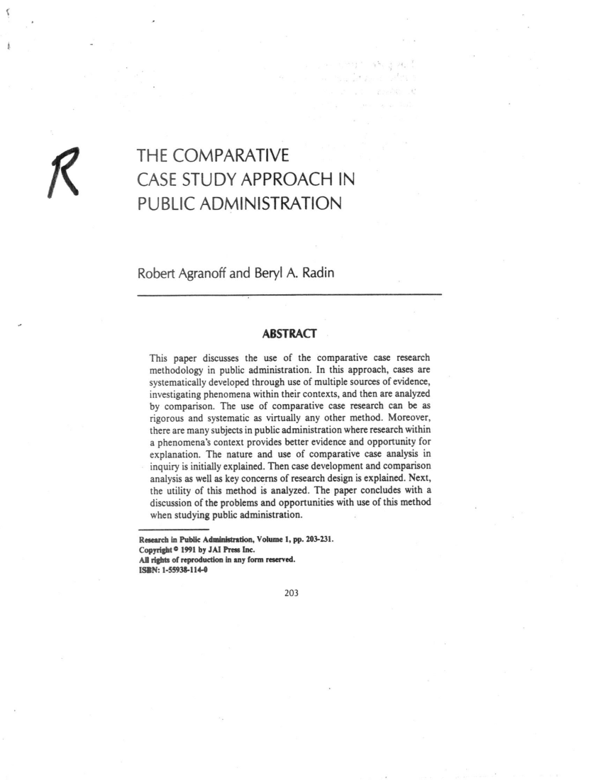 case study approach in public administration