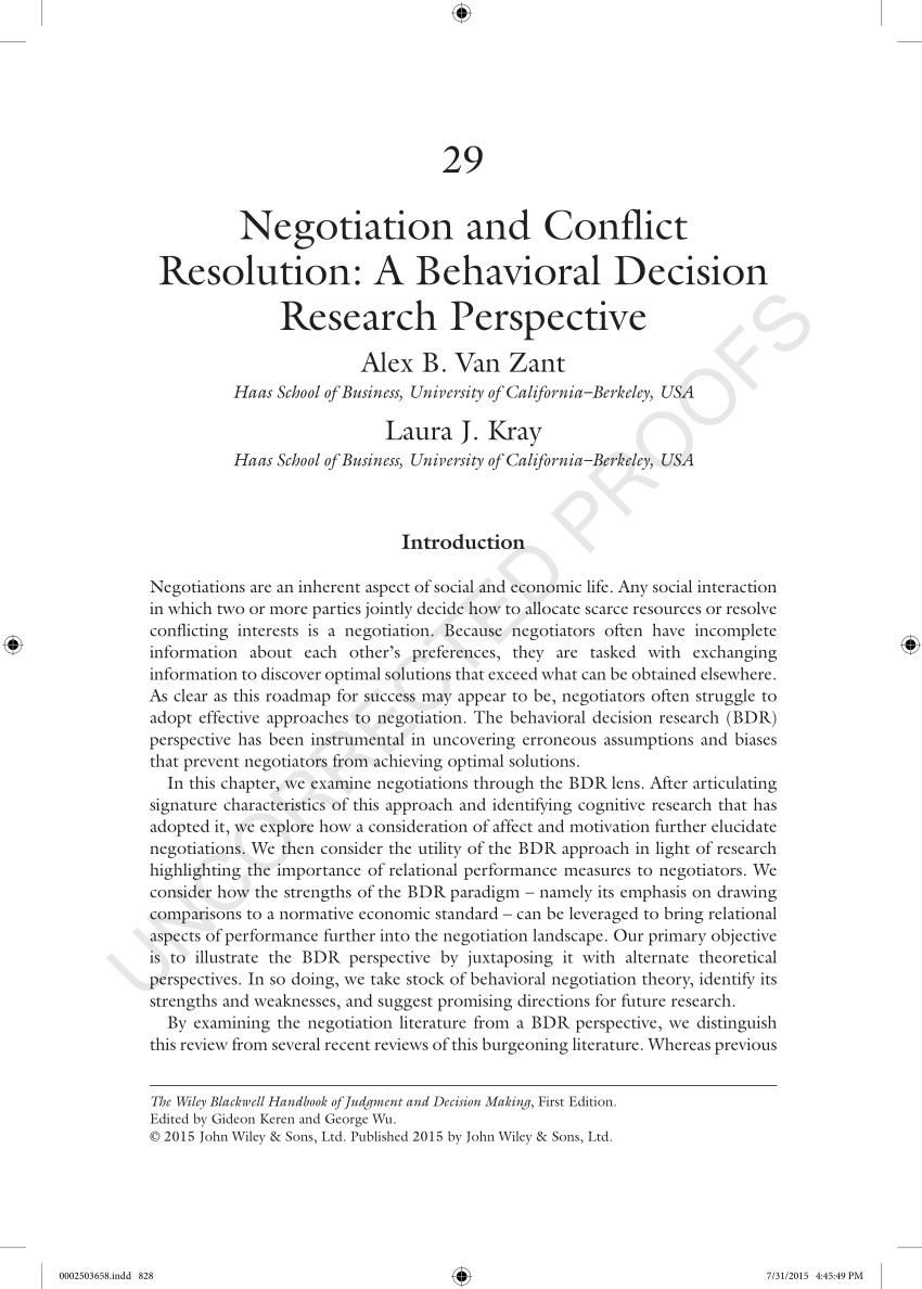 thesis on conflict resolution pdf