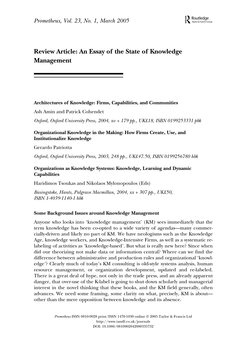 research paper topics on knowledge management