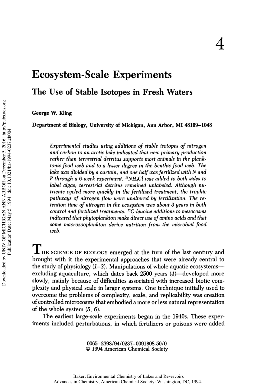 ecological experiments scale