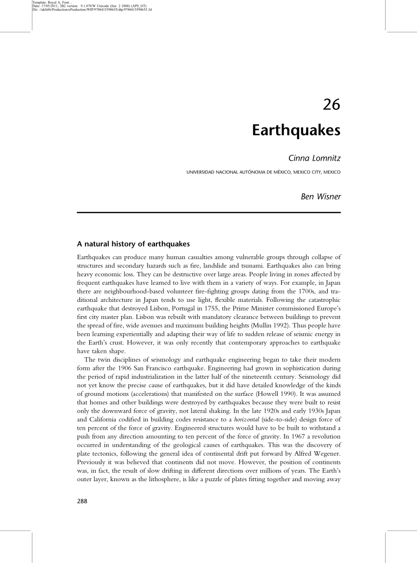earthquake topic for research paper