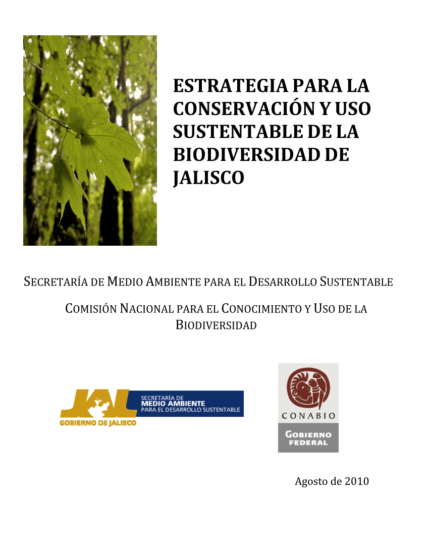 Pdf Estrategia Para La ConservaciÓn Y Uso Sustentable De La Biodiversidad De Jalisco 7369