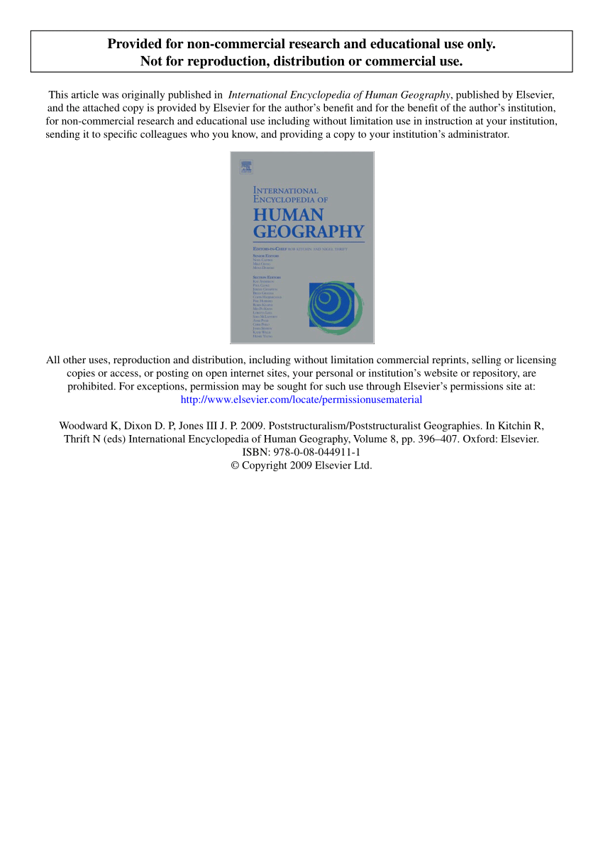 (PDF) Poststructuralism/Poststructuralist Geographies