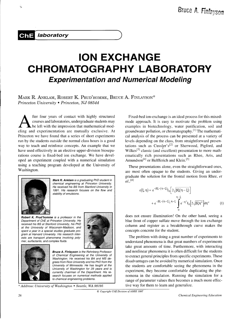 research paper on ion exchange chromatography