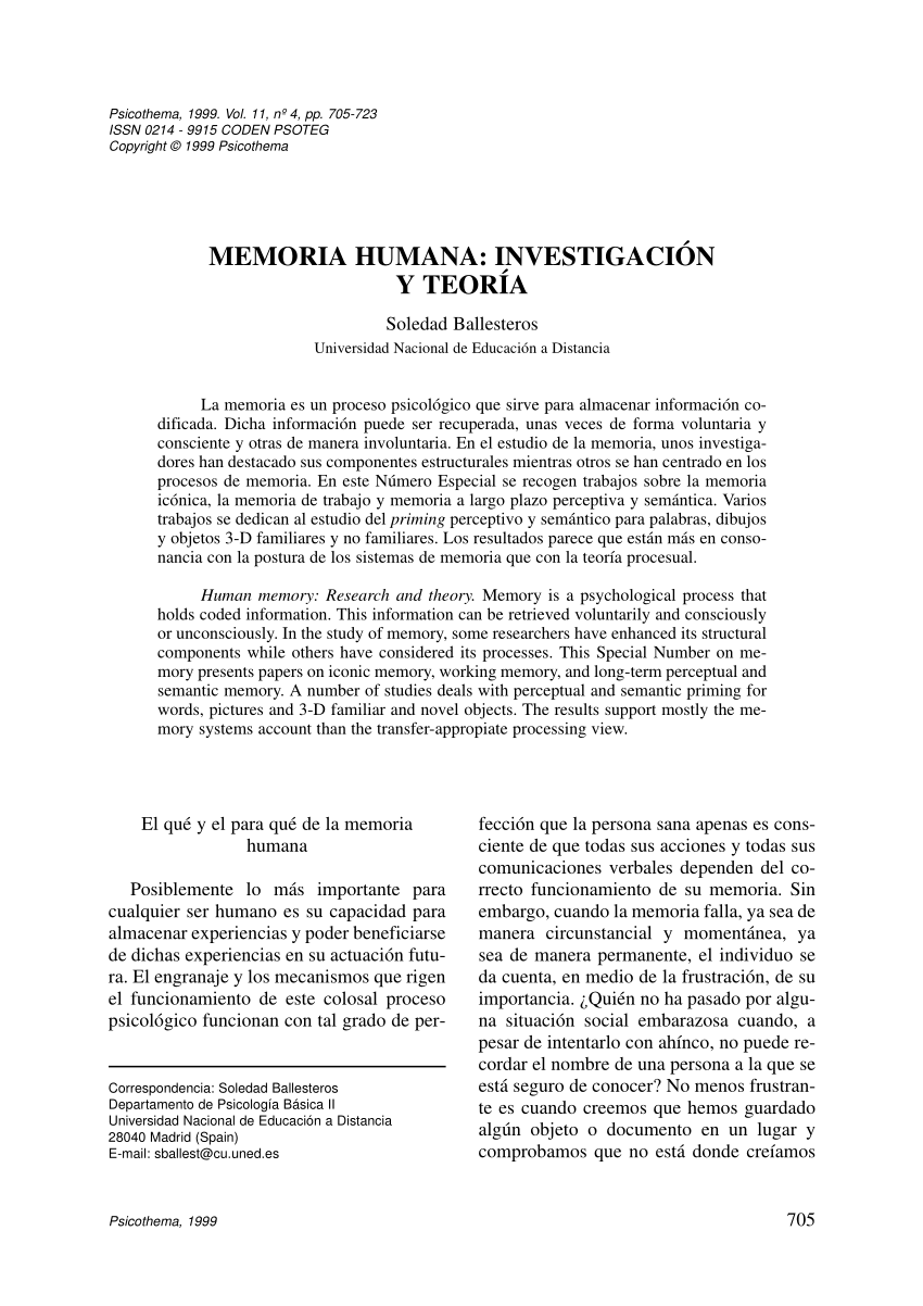 research abstract on memory