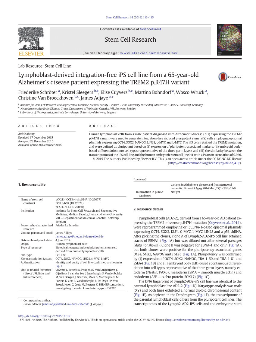 stem cell research resource paper