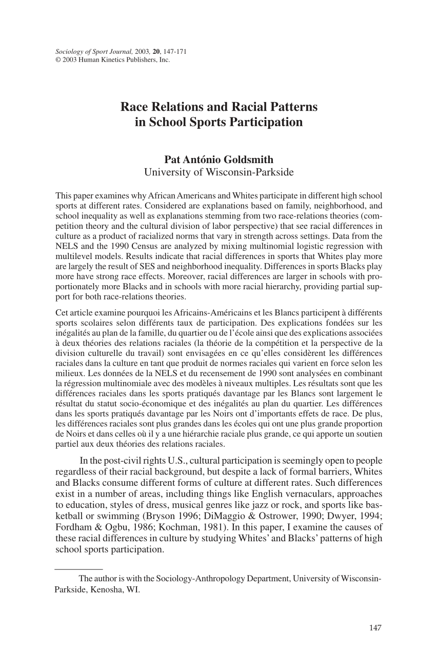 essay about racism in sport