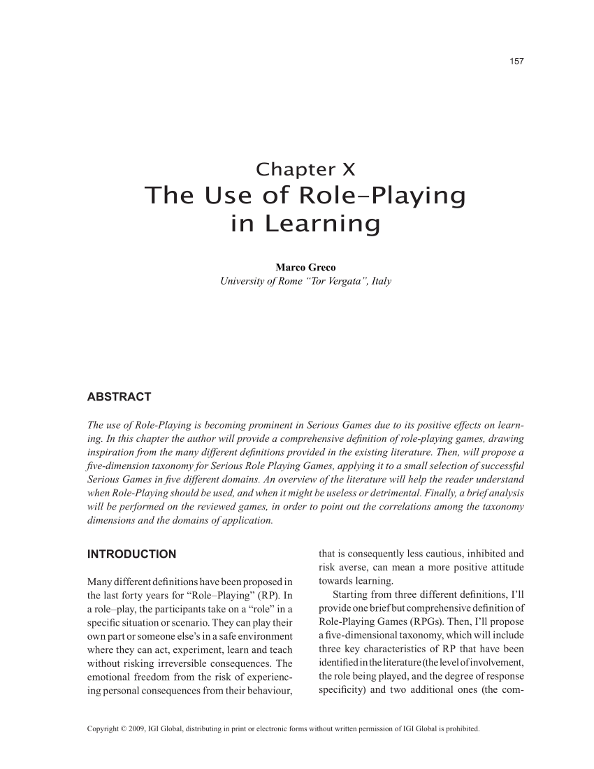 PDF) Role-Playing Games: The State of Knowledge