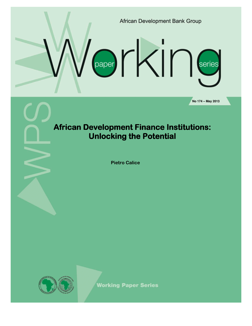 Pdf African Development Finance Institutions Unlocking The Potential 