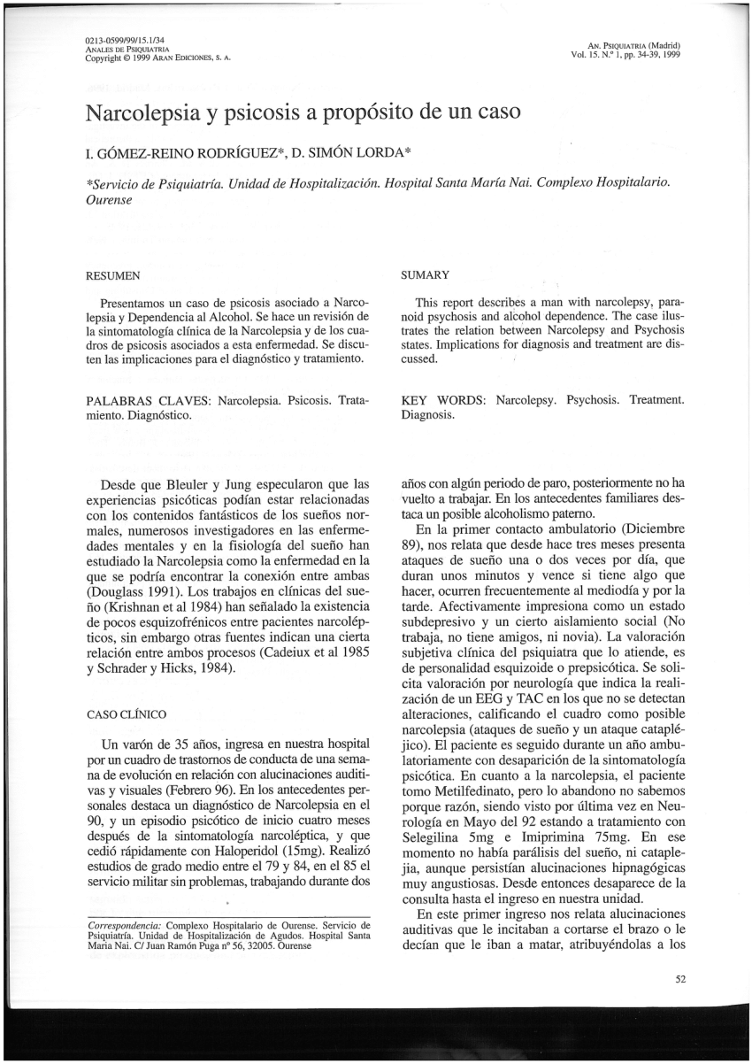 narcoleptic patient case study