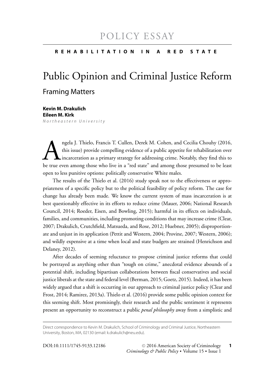 criminal justice reform argumentative essay