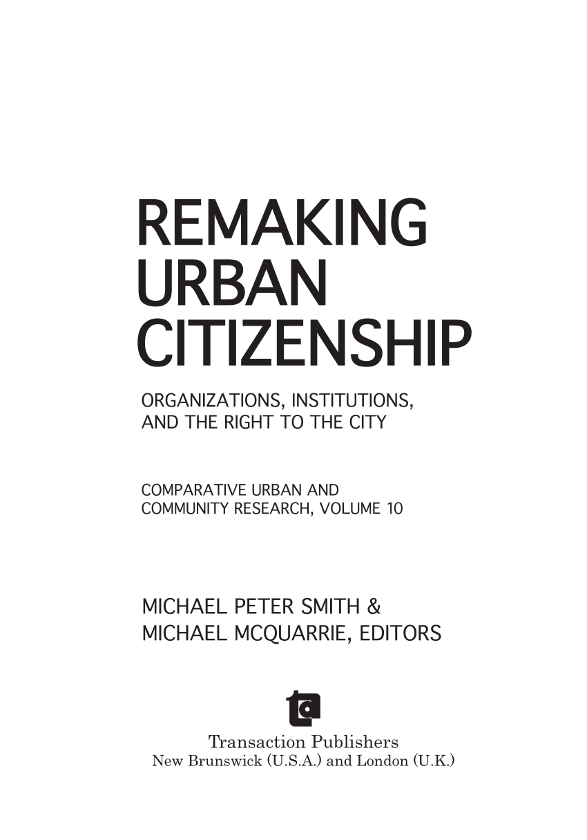 (PDF) Urban Citizenship in New York, Paris, and Barcelona: Immigrant ...