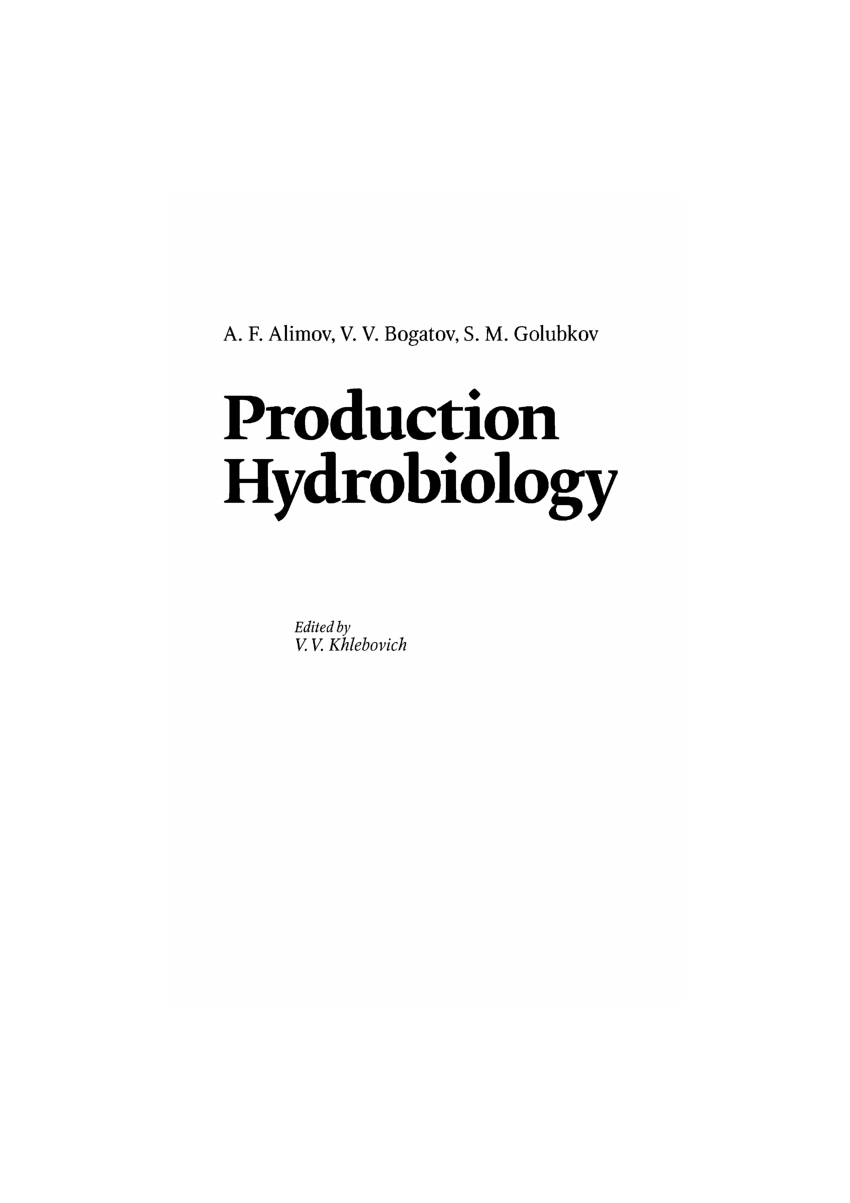 phd thesis on hydrobiology