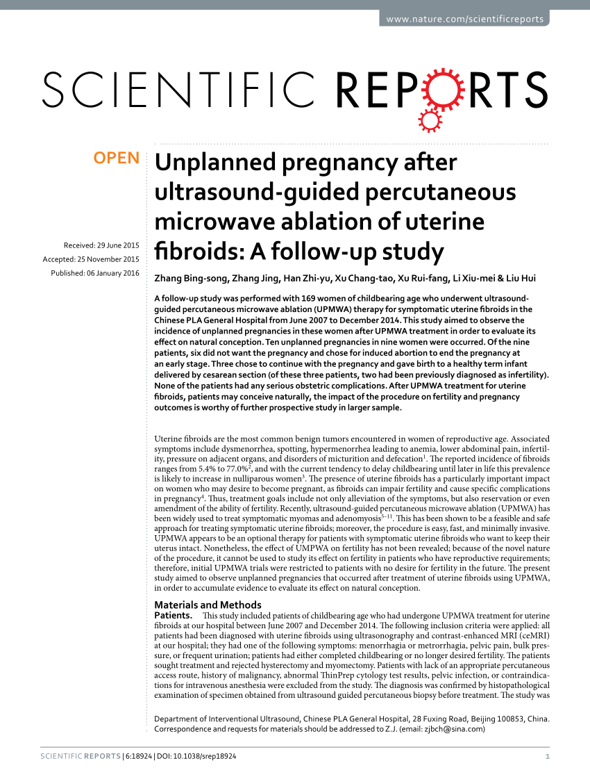 (PDF) Unplanned pregnancy after ultrasound-guided ...