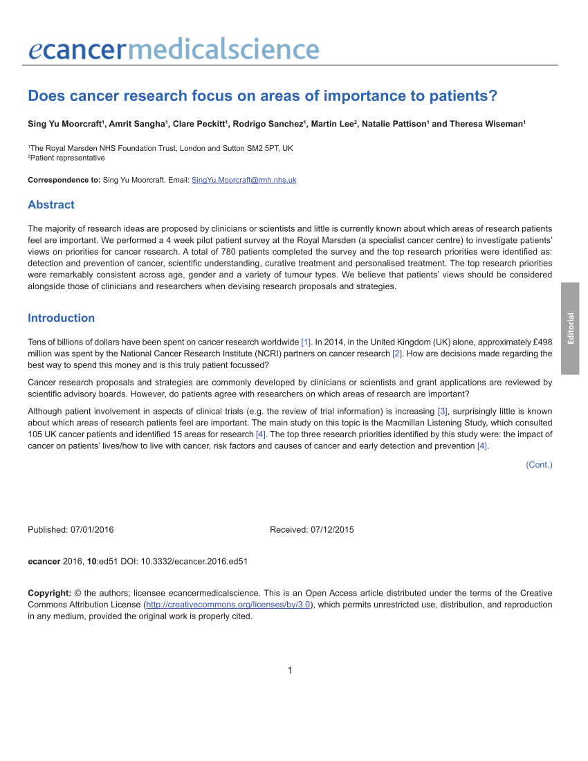 research paper on cancer awareness