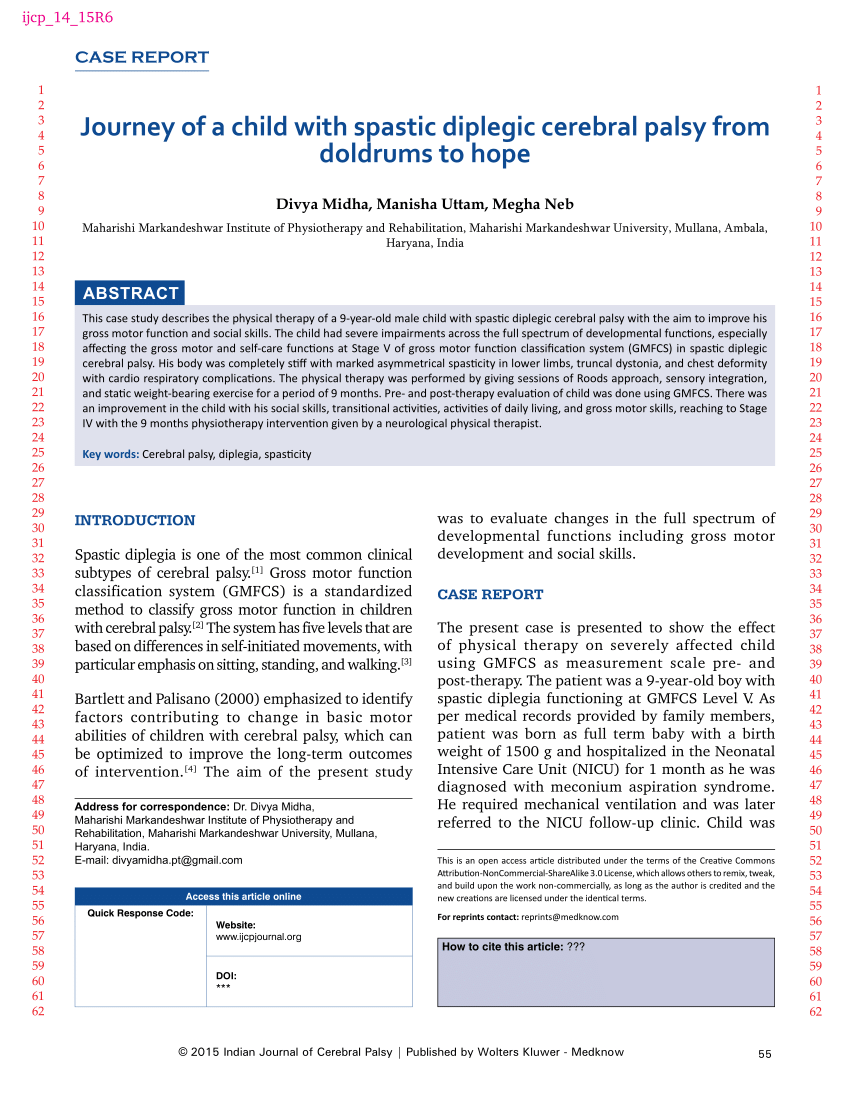 case study of child with cerebral palsy