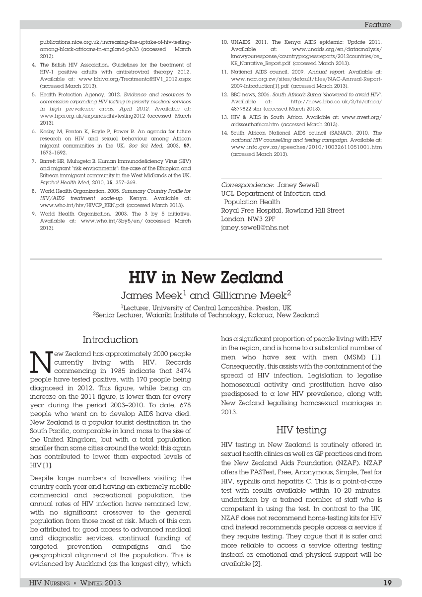 hiv travel new zealand