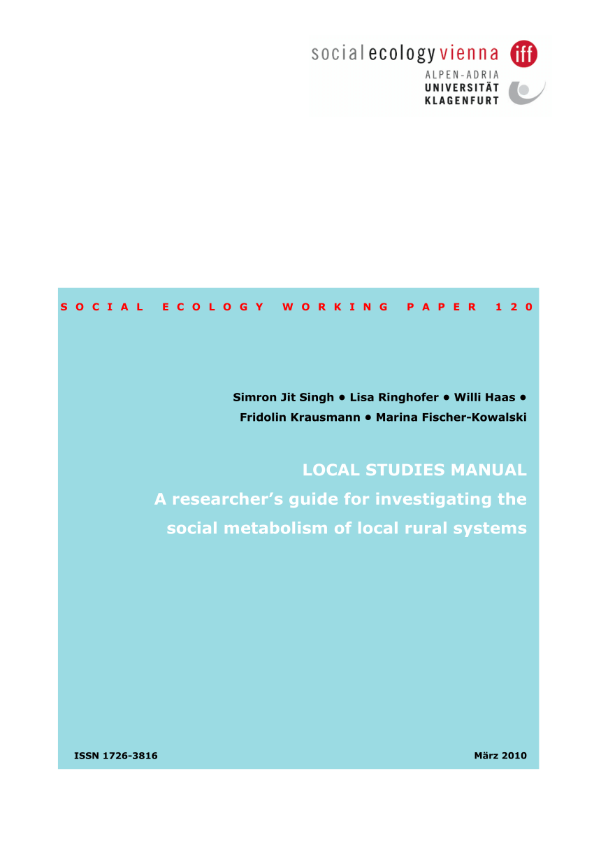 PDF) Local Studies Manual: A researcher's guide for investigating ...