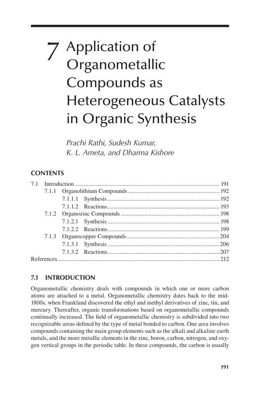 organometallic chemistry research topics