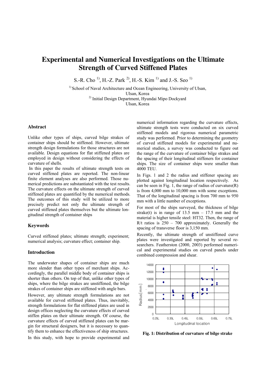 Pdf Experimental And Numerical Investigations On The Ultimate