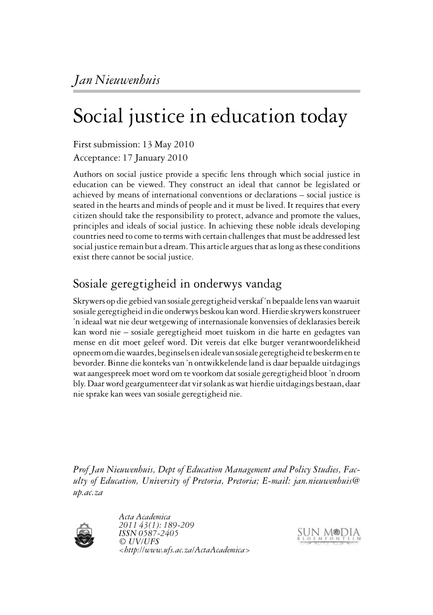 education justice articles