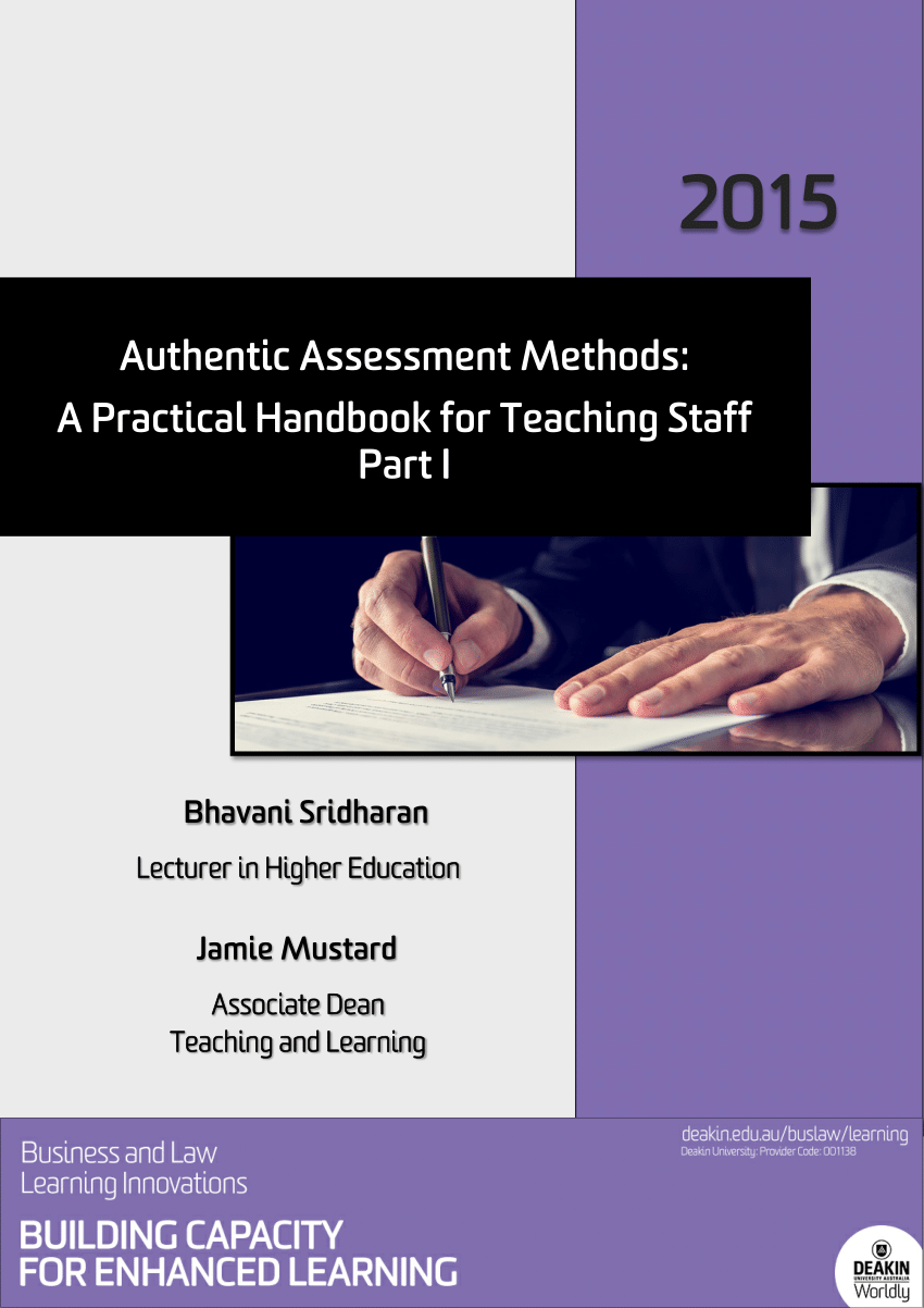 (PDF) Authentic Assessment Methods A Practical Handbook for Teaching