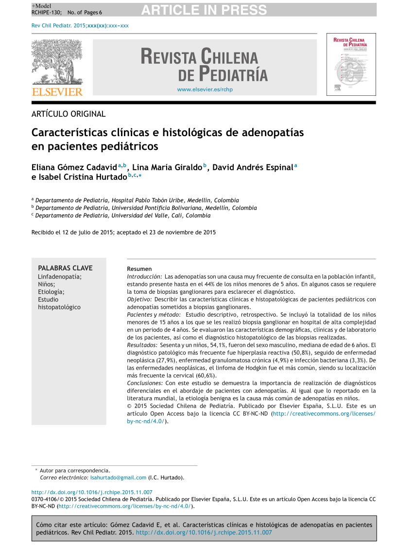 PDF Características clínicas e histológicas de adenopatías en  