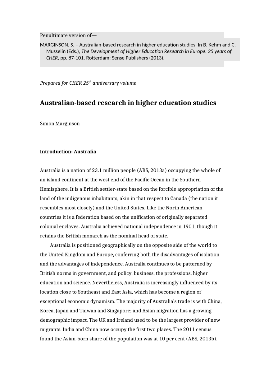research in higher education article