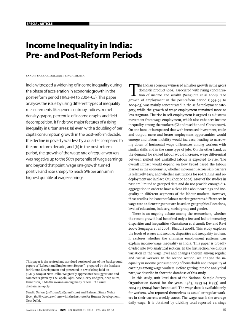 income inequality in india research paper pdf