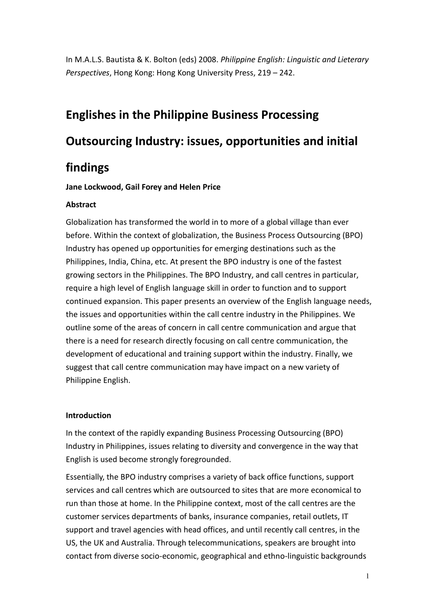 research article about philippine english