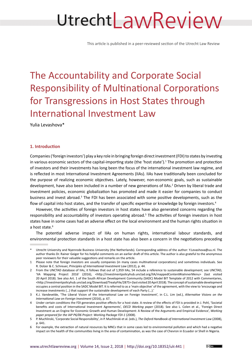 (PDF) The Role of Corporate Social Responsibility in