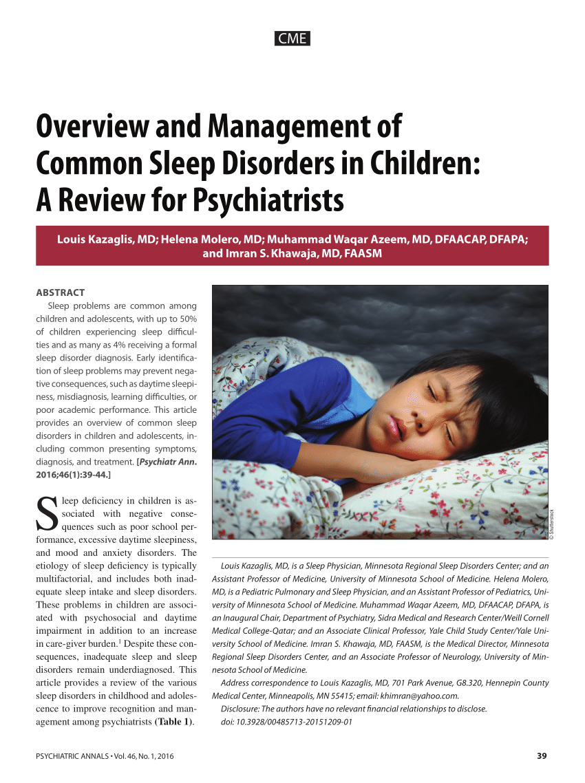 research articles on sleep disorders
