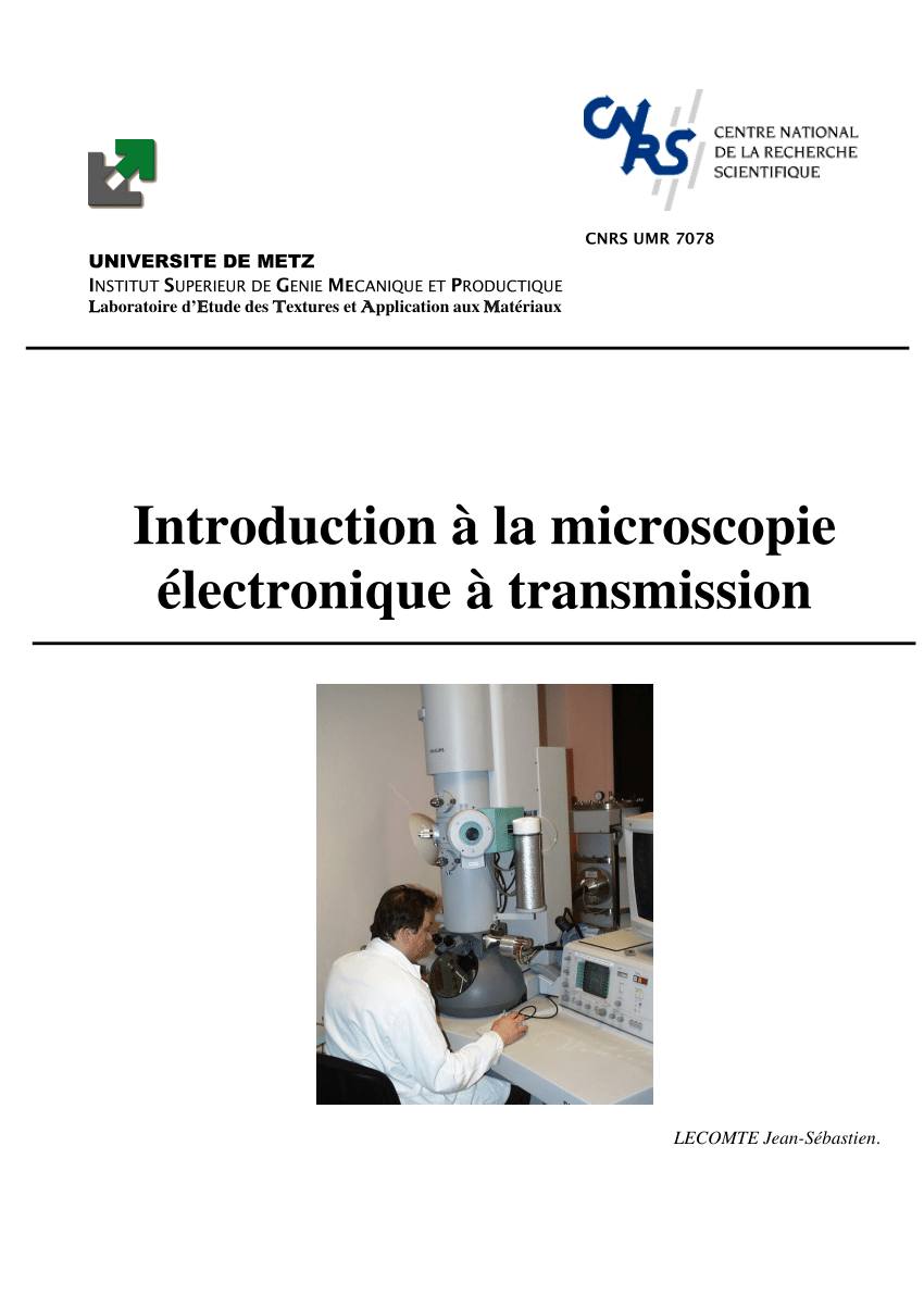 PDF) Introduction à la microscopie électronique à transmission