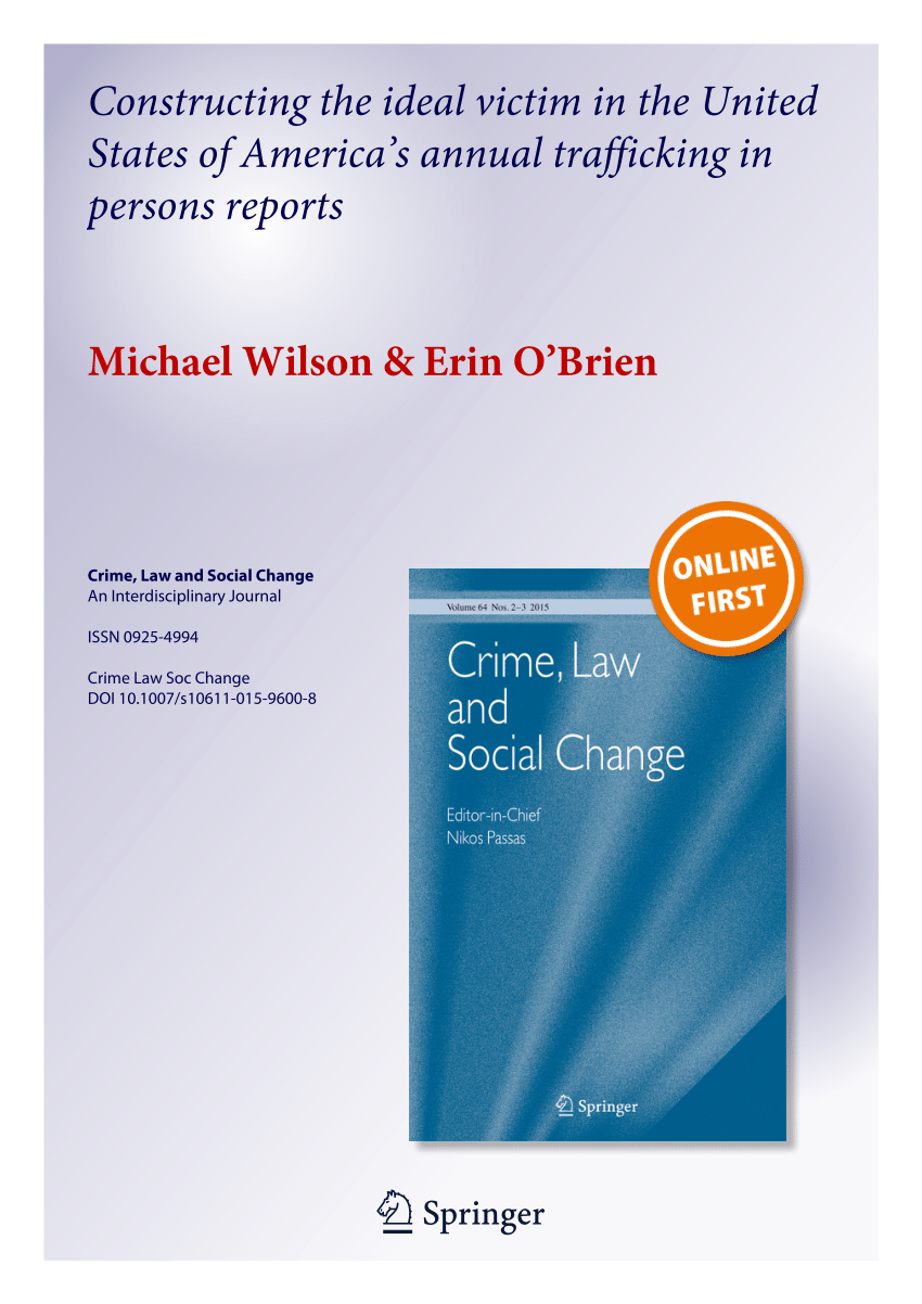 Pdf Constructing The Ideal Victim In The United States Of Americas Annual Trafficking In 