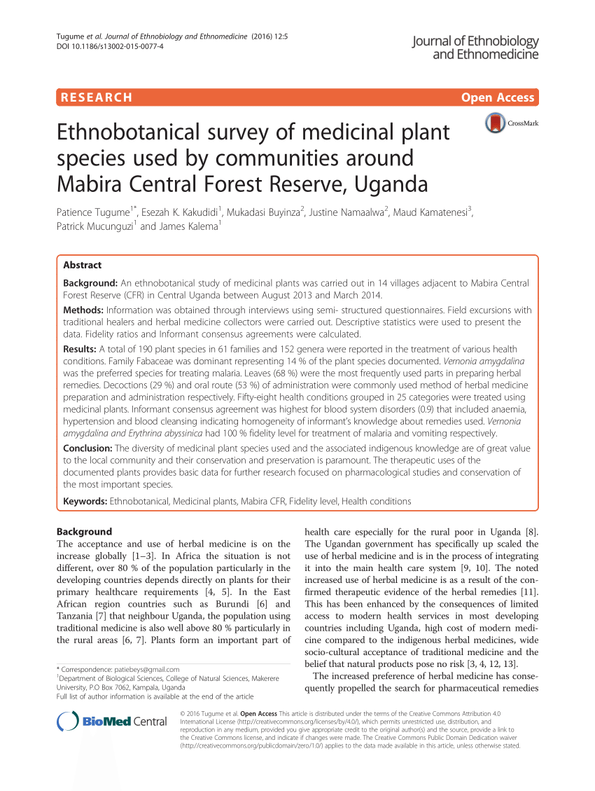 ethnobotanical study of medicinal plants research paper