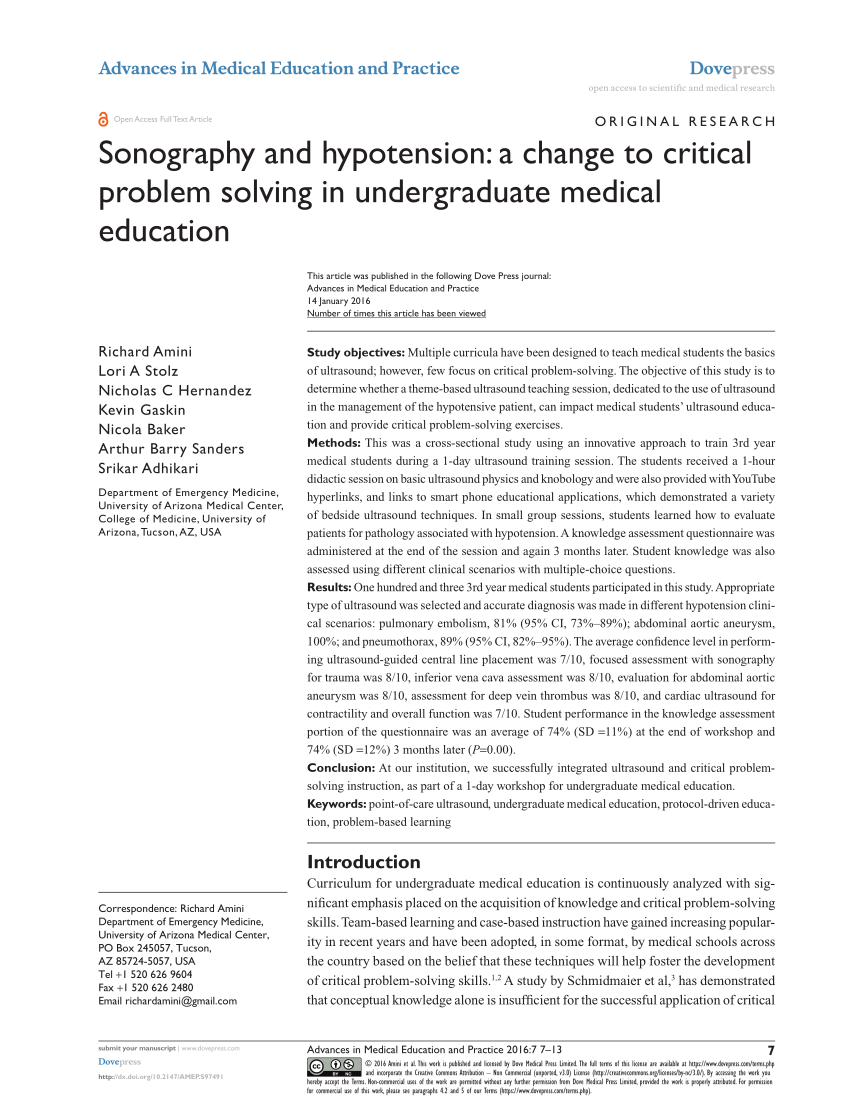 PDF) Sonography and hypotension: a change to critical problem ...