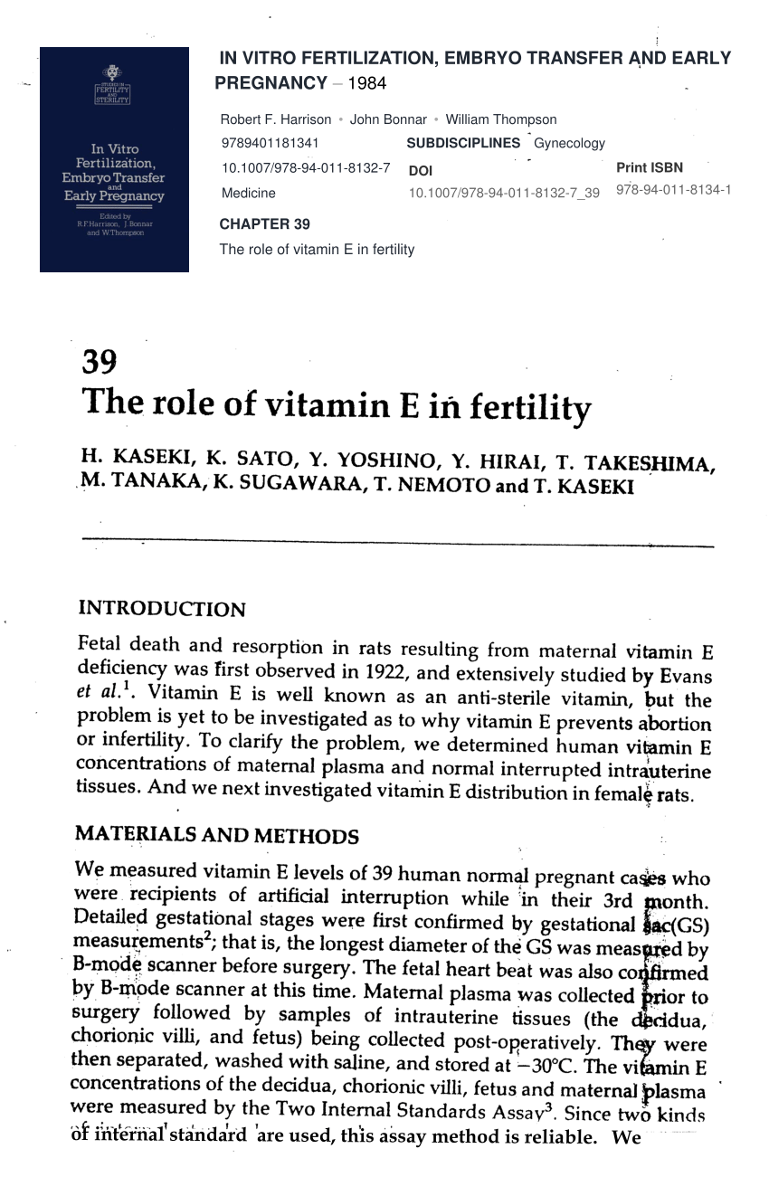 (PDF) The role of vitamin E in fertility